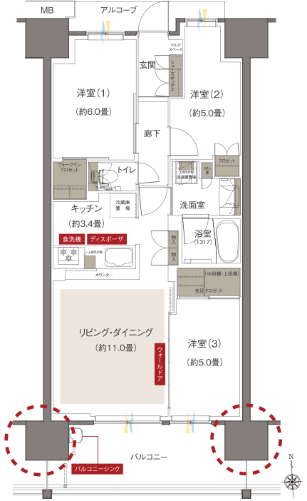B4type ベーシックプラン間取り図